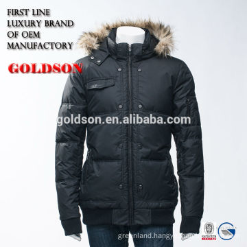 China manufacture outdoor filling men down jacket with raccoon fur